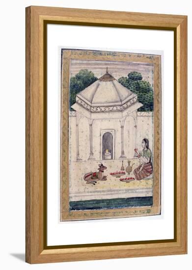 Bhairavi Ragini, Ragamala Album, School of Rajasthan, 19th Century-null-Framed Premier Image Canvas