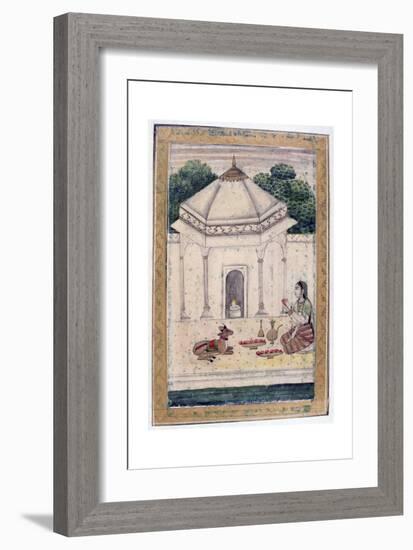 Bhairavi Ragini, Ragamala Album, School of Rajasthan, 19th Century-null-Framed Premium Giclee Print