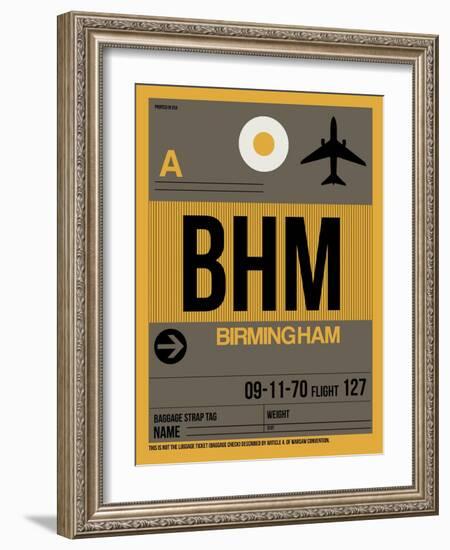 BHM Birmingham Luggage Tag I-NaxArt-Framed Art Print