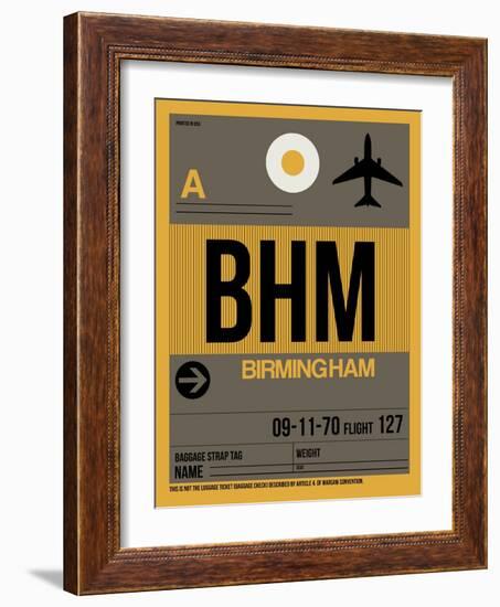 BHM Birmingham Luggage Tag I-NaxArt-Framed Art Print