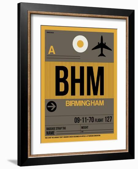 BHM Birmingham Luggage Tag I-NaxArt-Framed Art Print