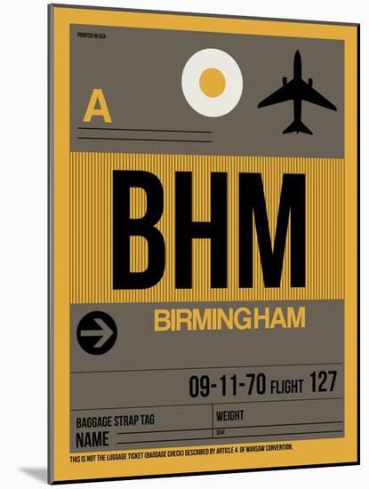 BHM Birmingham Luggage Tag I-NaxArt-Mounted Art Print