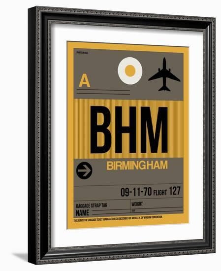 BHM Birmingham Luggage Tag I-NaxArt-Framed Art Print