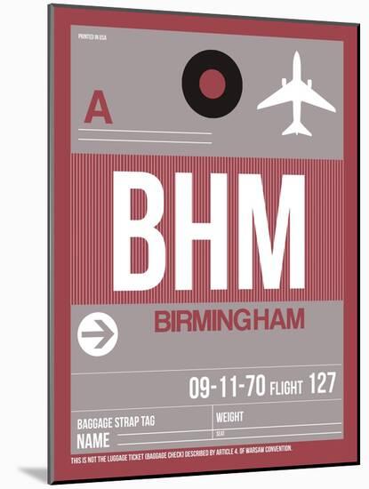 BHM Birmingham Luggage Tag II-NaxArt-Mounted Art Print