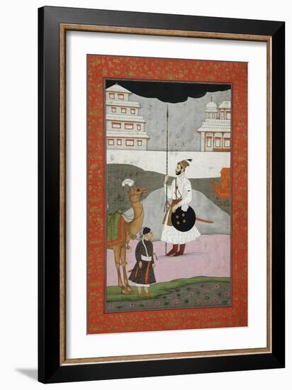 Bhopali Ragini, Folio from a Ragamala (Garland of Melodies)-null-Framed Art Print