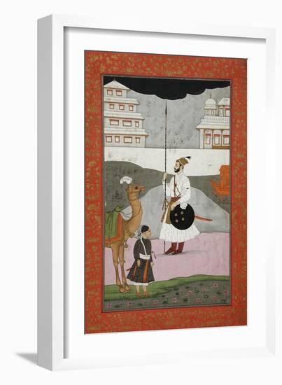 Bhopali Ragini, Folio from a Ragamala (Garland of Melodies)-null-Framed Art Print