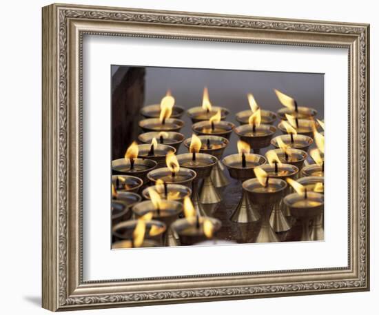 Bhuddist Temple with Candles, Kathmandu, Nepal-Gavriel Jecan-Framed Photographic Print