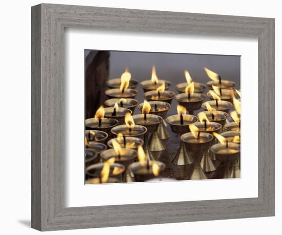 Bhuddist Temple with Candles, Kathmandu, Nepal-Gavriel Jecan-Framed Photographic Print