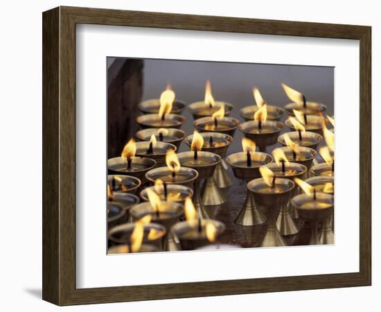 Bhuddist Temple with Candles, Kathmandu, Nepal-Gavriel Jecan-Framed Photographic Print