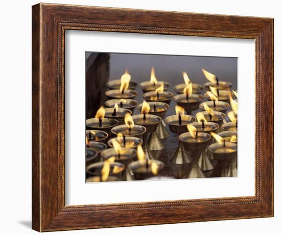 Bhuddist Temple with Candles, Kathmandu, Nepal-Gavriel Jecan-Framed Photographic Print