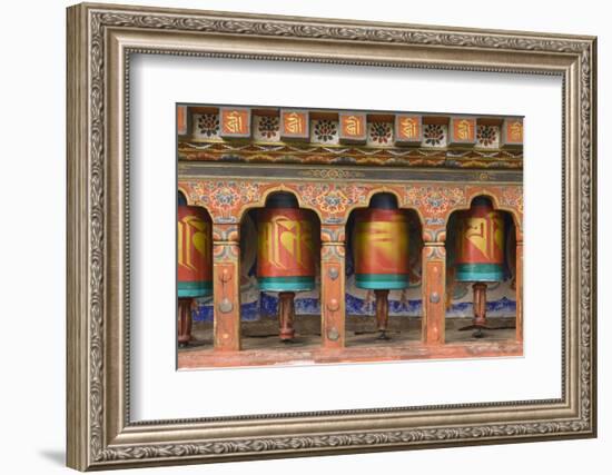 Bhutan, Paro. Spinning Prayer Wheel at the Rinpung Dzong-Brenda Tharp-Framed Photographic Print