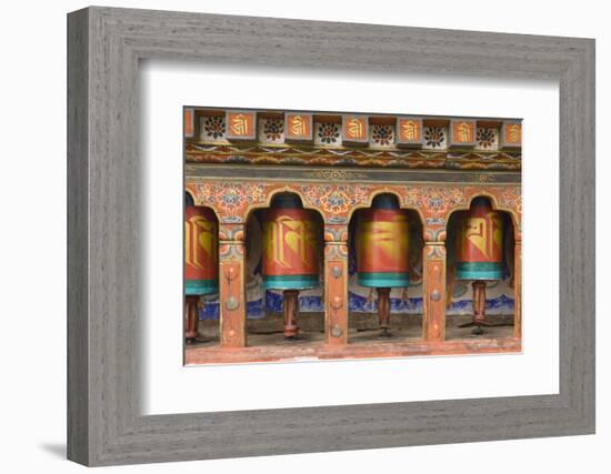 Bhutan, Paro. Spinning Prayer Wheel at the Rinpung Dzong-Brenda Tharp-Framed Photographic Print