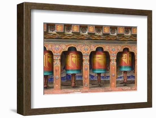 Bhutan, Paro. Spinning Prayer Wheel at the Rinpung Dzong-Brenda Tharp-Framed Photographic Print