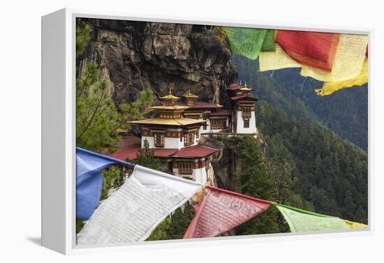 Bhutan, Paro. Taktsang Monastery, known as 'Tiger's Nest' Hangs on the Cliffs-Brenda Tharp-Framed Premier Image Canvas