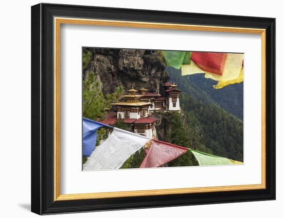 Bhutan, Paro. Taktsang Monastery, known as 'Tiger's Nest' Hangs on the Cliffs-Brenda Tharp-Framed Photographic Print