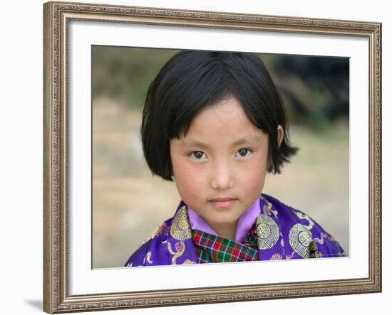 Bhutanese Girl, Wangdi, Bhutan-Keren Su-Framed Photographic Print