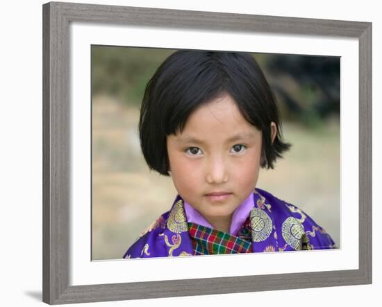 Bhutanese Girl, Wangdi, Bhutan-Keren Su-Framed Photographic Print