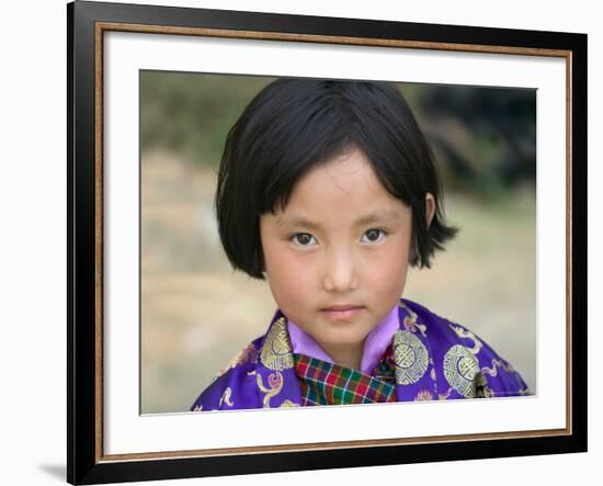 Bhutanese Girl, Wangdi, Bhutan-Keren Su-Framed Photographic Print