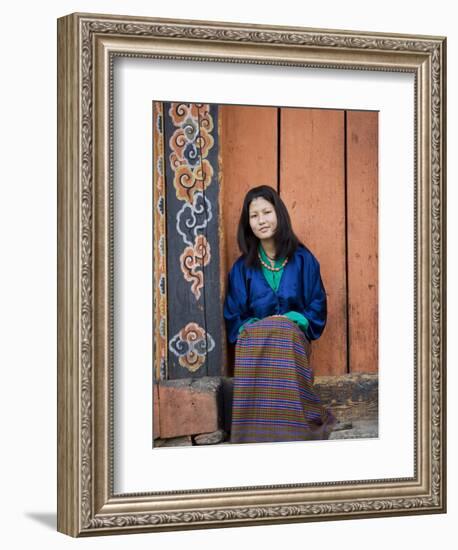 Bhutanese Woman, Jankar, Bumthang, Bhutan-Angelo Cavalli-Framed Photographic Print