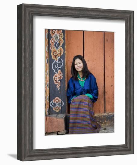 Bhutanese Woman, Jankar, Bumthang, Bhutan-Angelo Cavalli-Framed Photographic Print