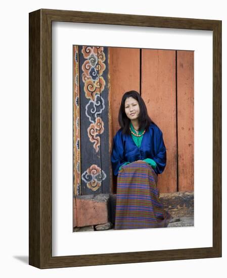 Bhutanese Woman, Jankar, Bumthang, Bhutan-Angelo Cavalli-Framed Photographic Print