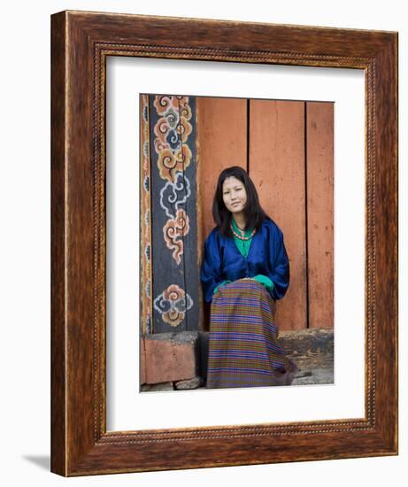 Bhutanese Woman, Jankar, Bumthang, Bhutan-Angelo Cavalli-Framed Photographic Print