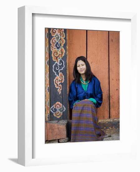 Bhutanese Woman, Jankar, Bumthang, Bhutan-Angelo Cavalli-Framed Photographic Print