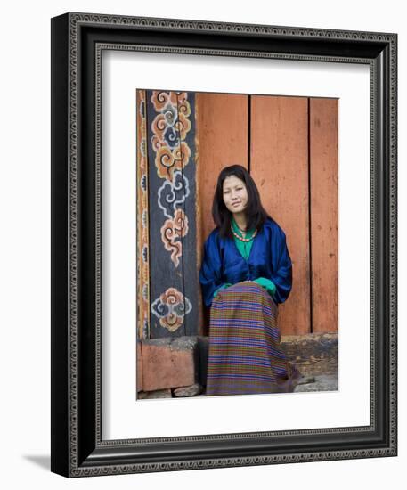 Bhutanese Woman, Jankar, Bumthang, Bhutan-Angelo Cavalli-Framed Photographic Print