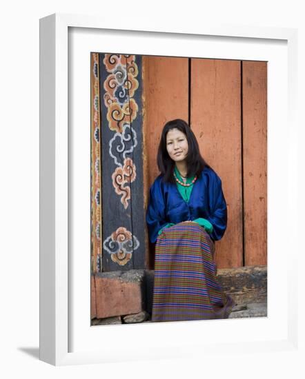 Bhutanese Woman, Jankar, Bumthang, Bhutan-Angelo Cavalli-Framed Photographic Print