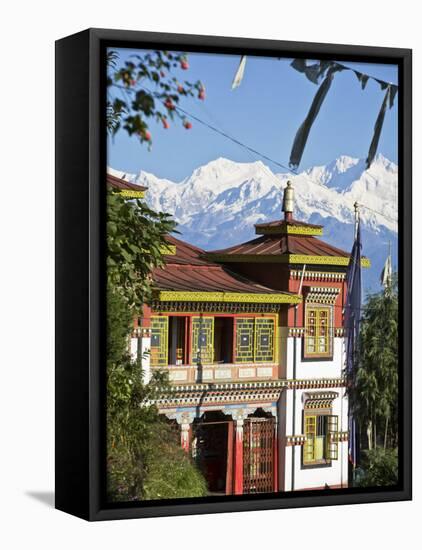 Bhutia Busty Gompa and Kanchenjunga, Darjeeling, West Bengal, India-Jane Sweeney-Framed Premier Image Canvas