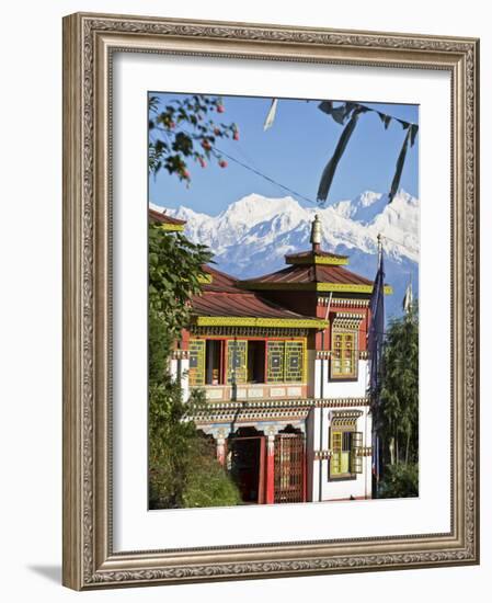 Bhutia Busty Gompa and Kanchenjunga, Darjeeling, West Bengal, India-Jane Sweeney-Framed Photographic Print