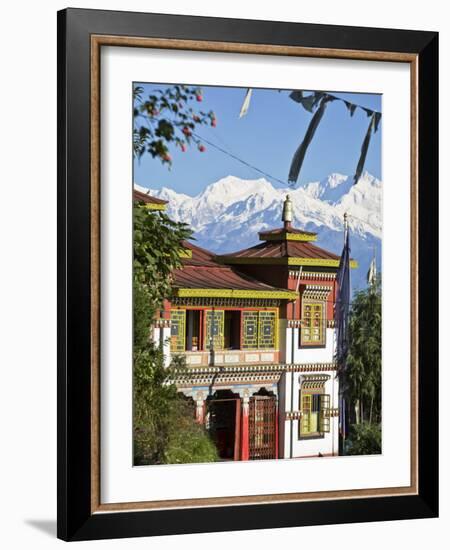 Bhutia Busty Gompa and Kanchenjunga, Darjeeling, West Bengal, India-Jane Sweeney-Framed Photographic Print