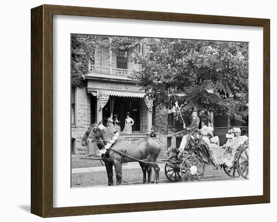 Bi-Centenary Celebration, Floral Parade, Carriage of Mrs. S.M. Dudley, Detroit, Mich.-null-Framed Photo