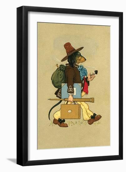 Bi-Pedal Dachshund as Vagabond-null-Framed Art Print