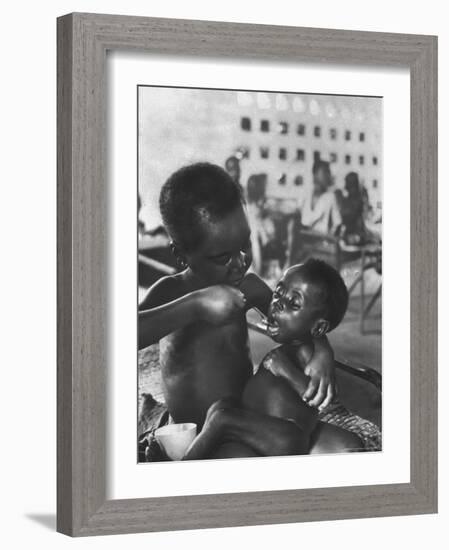 Biafran Child Feeding Another Child-Terence Spencer-Framed Photographic Print