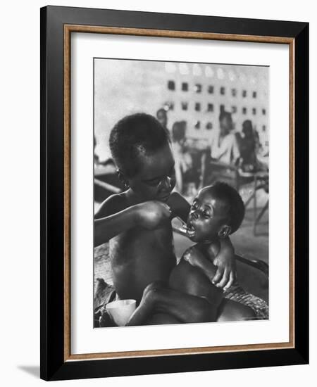 Biafran Child Feeding Another Child-Terence Spencer-Framed Photographic Print