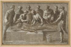 Six Professors of Anatomy, Discussing a Skull and Flayed Limbs-Biagio Pupini-Framed Giclee Print