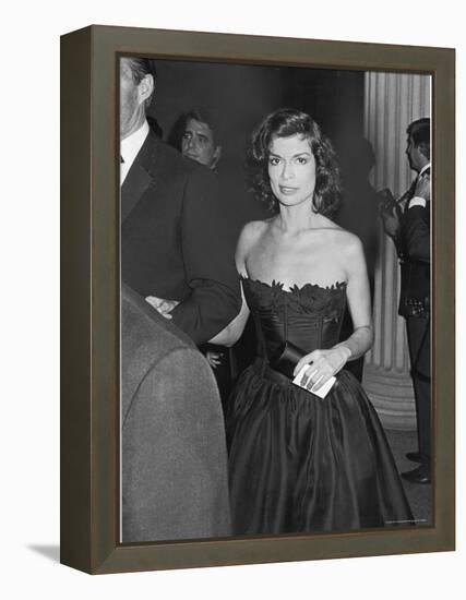 Bianca Jagger at the Opening of Metropolitan Museum Costume Exhibit "The 18th Century Woman"-David Mcgough-Framed Premier Image Canvas