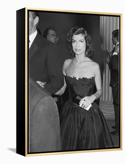 Bianca Jagger at the Opening of Metropolitan Museum Costume Exhibit "The 18th Century Woman"-David Mcgough-Framed Premier Image Canvas