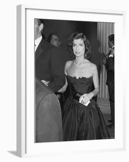 Bianca Jagger at the Opening of Metropolitan Museum Costume Exhibit "The 18th Century Woman"-David Mcgough-Framed Premium Photographic Print