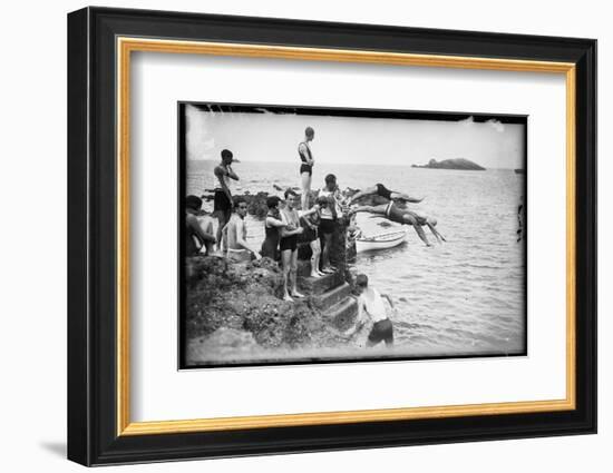 Biarritz Bathers-null-Framed Photographic Print