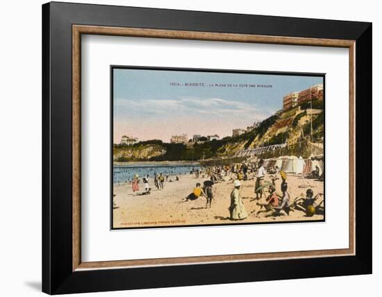 Biarritz: the Beach, from the Cote Des Basques-null-Framed Photographic Print