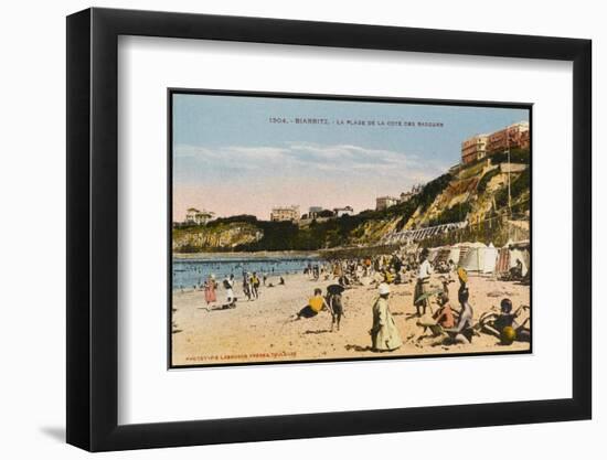 Biarritz: the Beach, from the Cote Des Basques-null-Framed Photographic Print