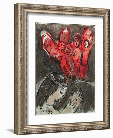 Bible: Sara et les Anges-Marc Chagall-Framed Premium Edition