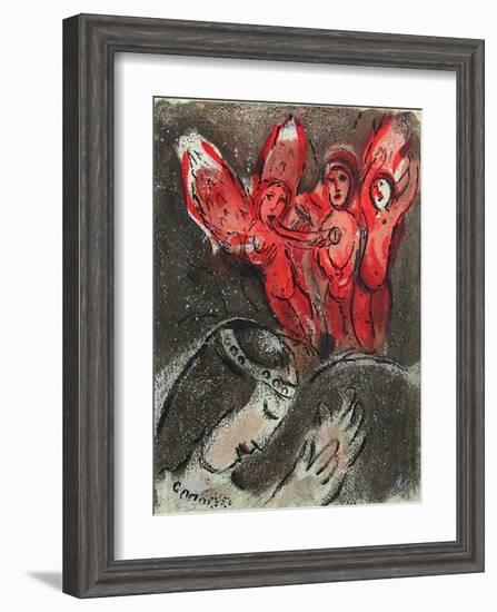 Bible: Sara et les Anges-Marc Chagall-Framed Premium Edition