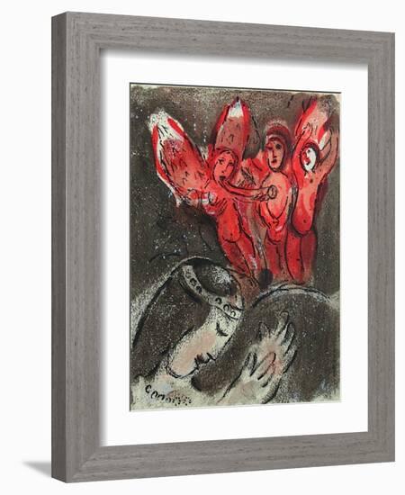 Bible: Sara et les Anges-Marc Chagall-Framed Premium Edition