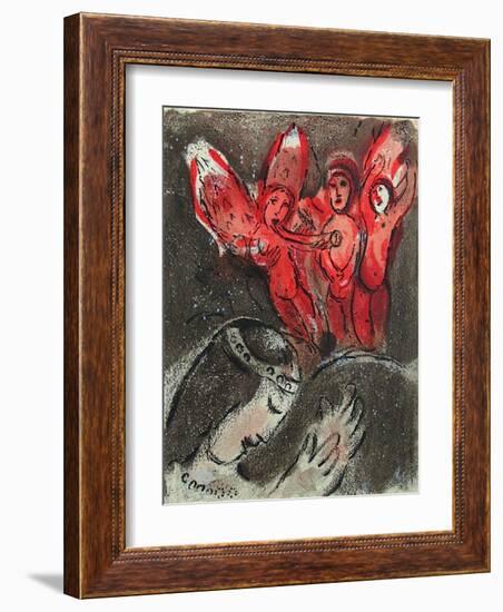 Bible: Sara et les Anges-Marc Chagall-Framed Premium Edition