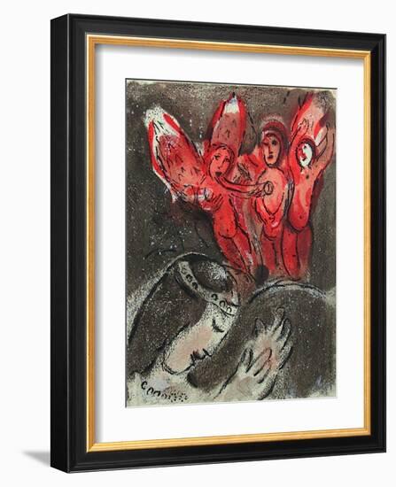 Bible: Sara et les Anges-Marc Chagall-Framed Premium Edition