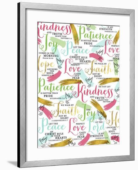 Bible Verses with Gold-Elizabeth Caldwell-Framed Giclee Print