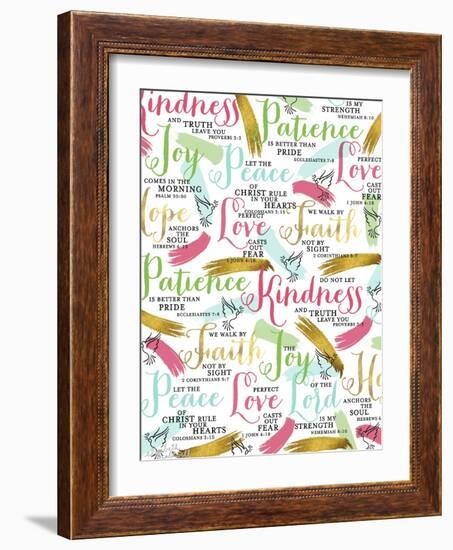 Bible Verses with Gold-Elizabeth Caldwell-Framed Giclee Print